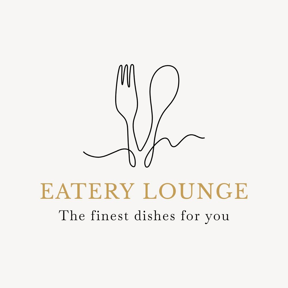 Eatery lounge logo template, editable text