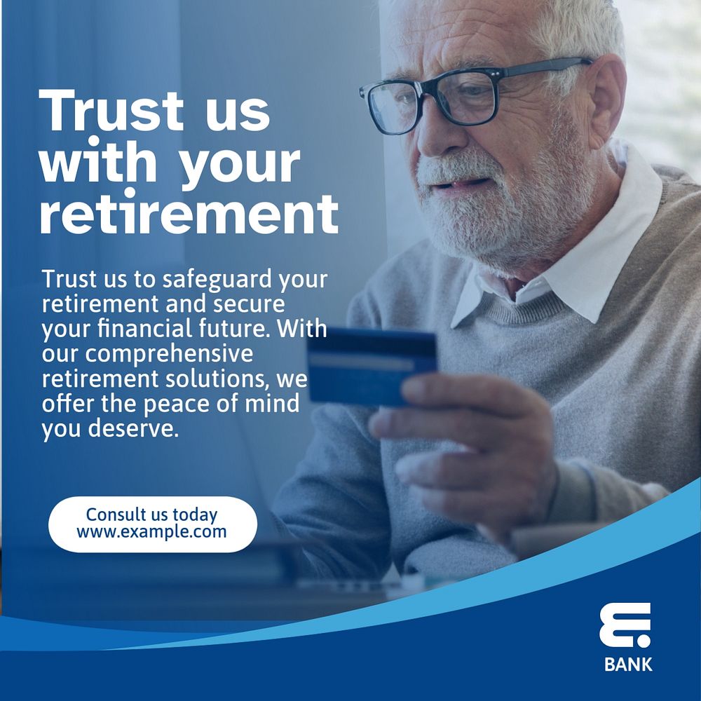 Retirement planning  Instagram post template, editable text