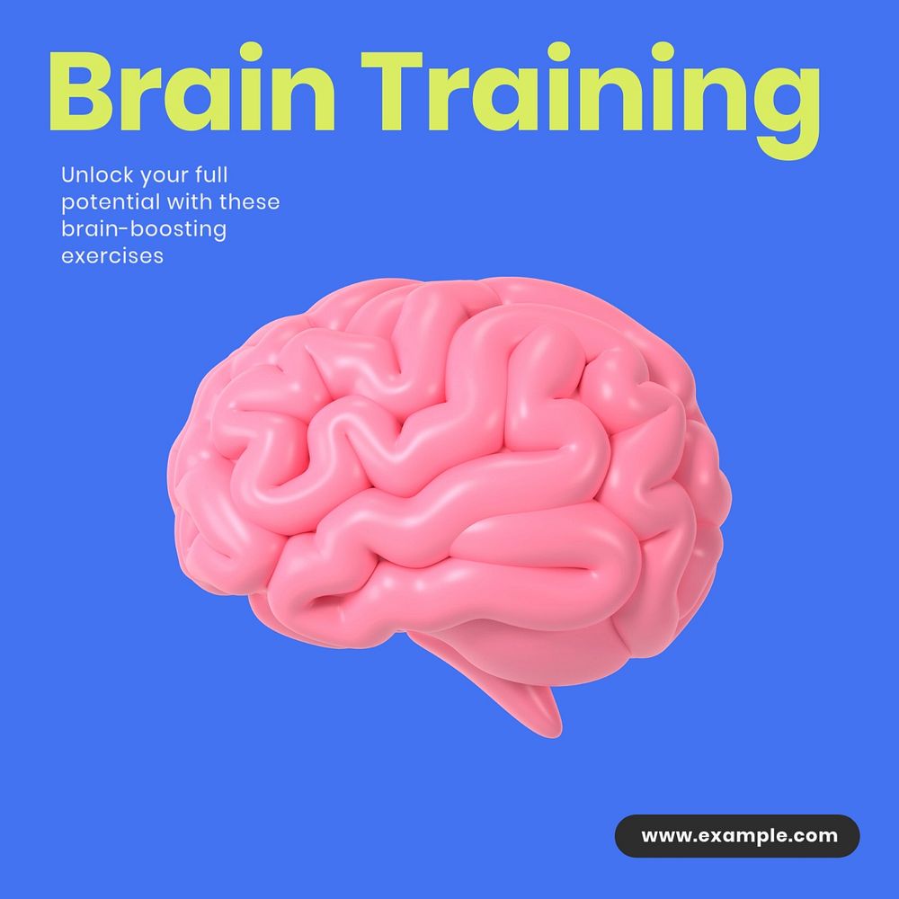 Brain training Instagram post template, editable text