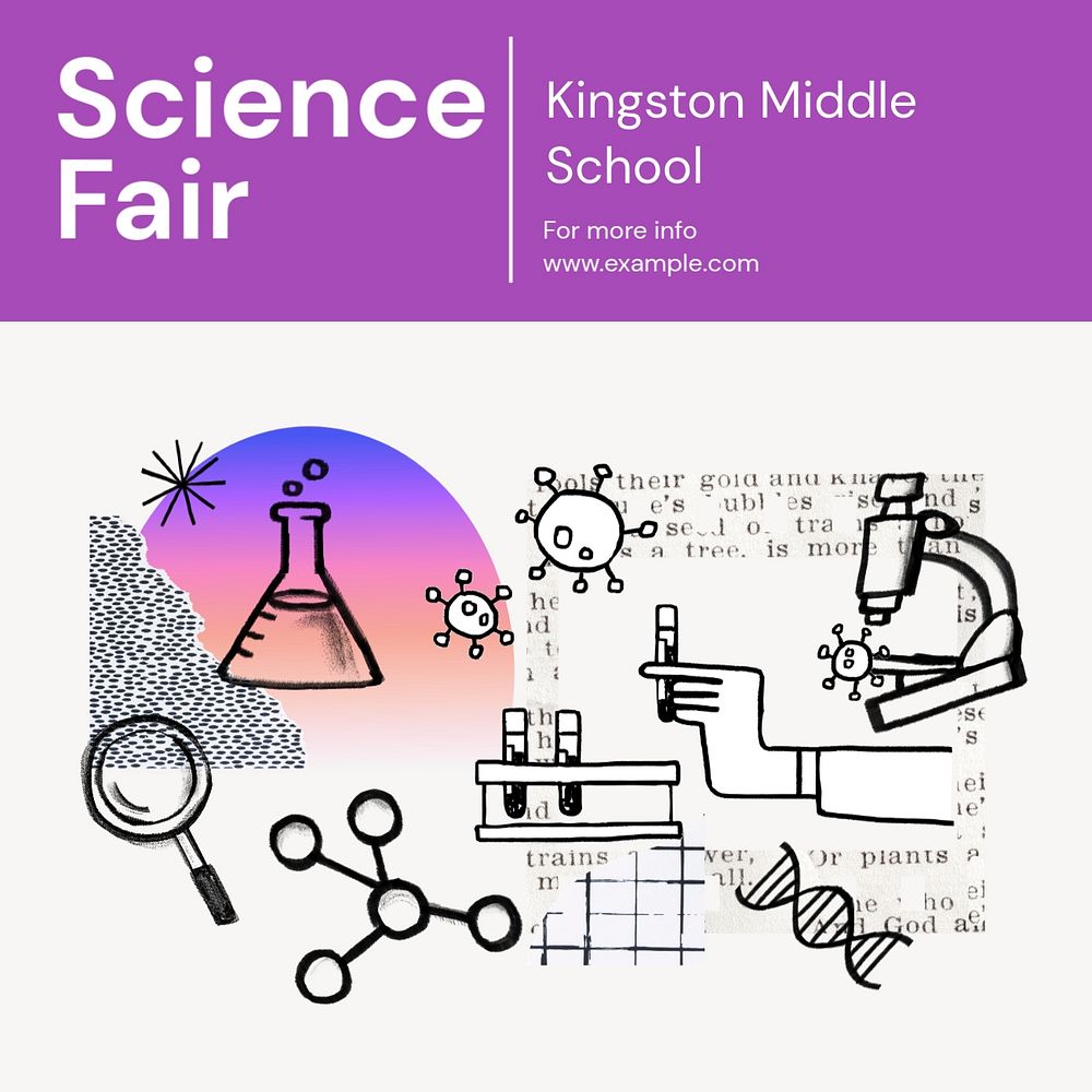 Science Fair Instagram post template, editable text