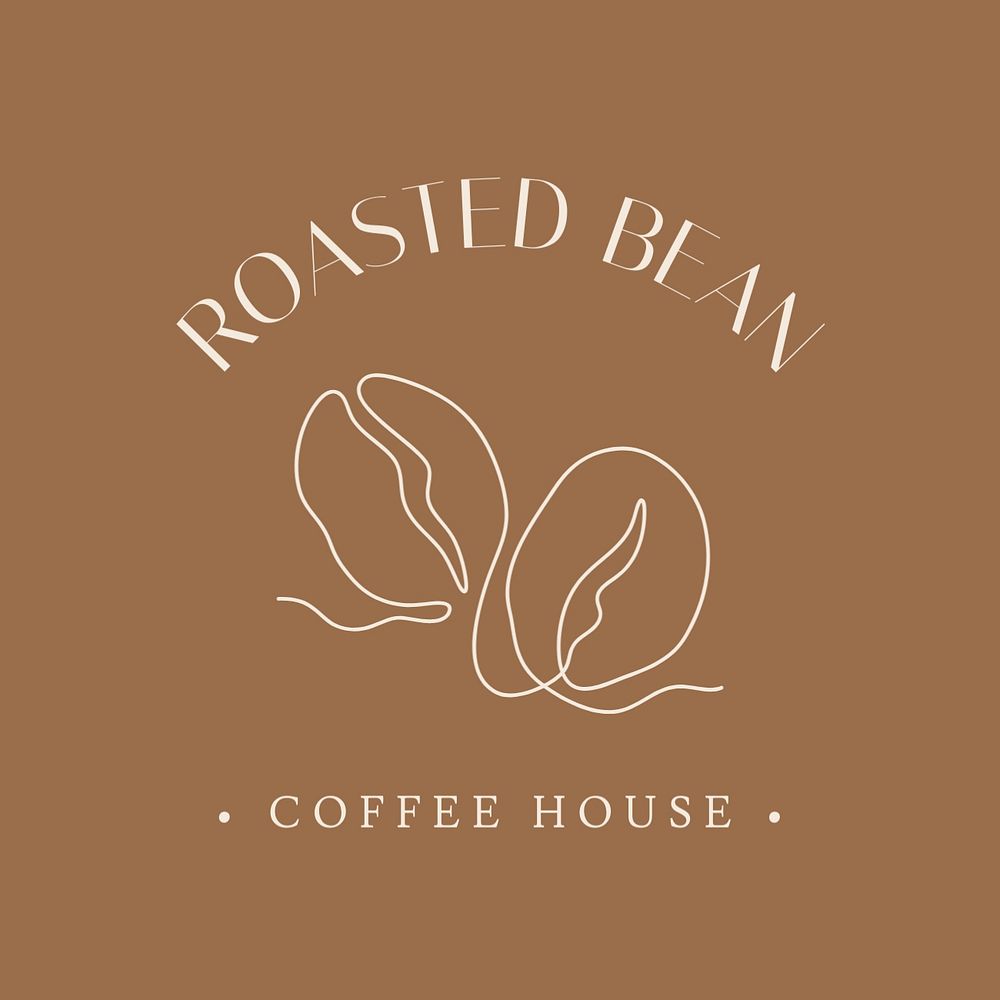 Coffee house logo template, editable text