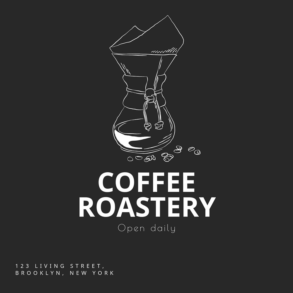 Coffee roastery Instagram post template, editable text