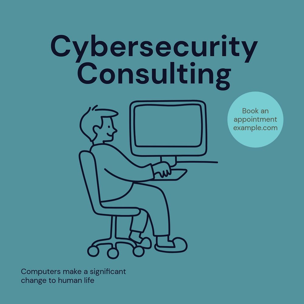 Cybersecurity consulting Instagram post template, editable text