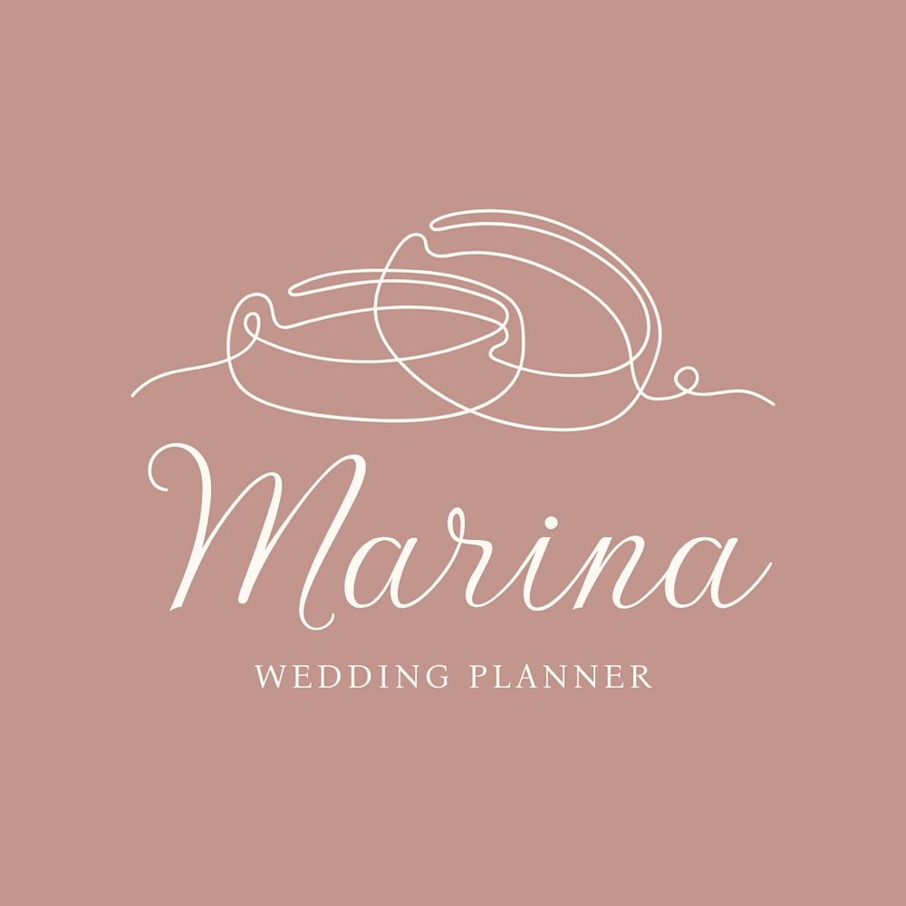 Wedding planner logo template, editable text