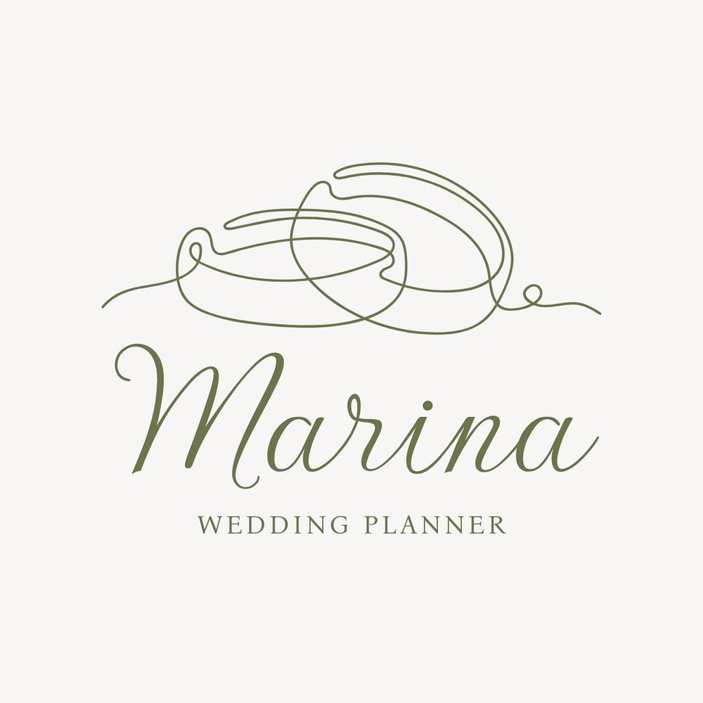 Wedding planner logo template, editable text