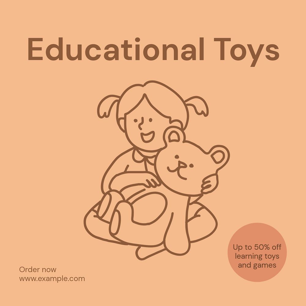 Educational toys Instagram post template, editable text