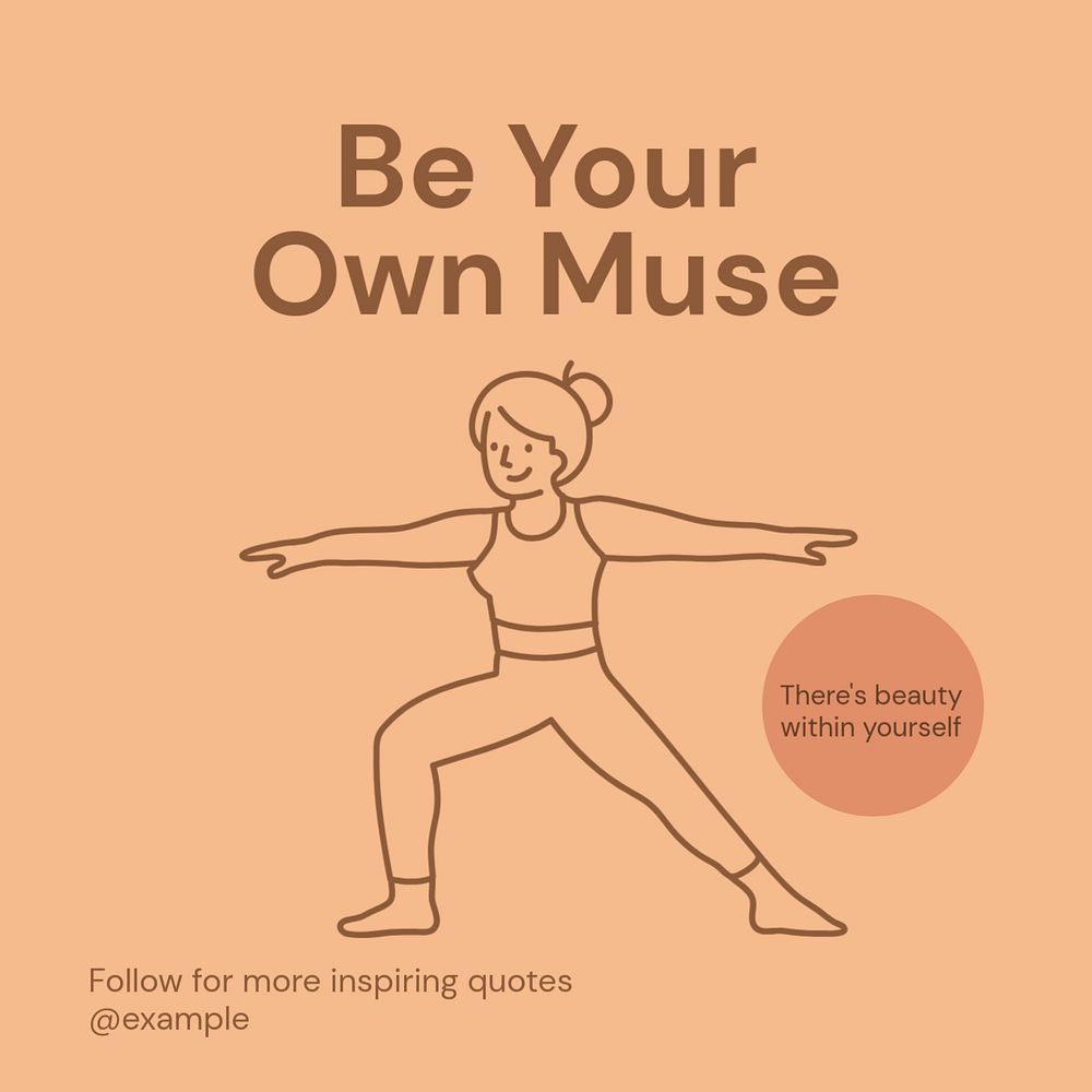 Be your own muse Instagram post template, editable text