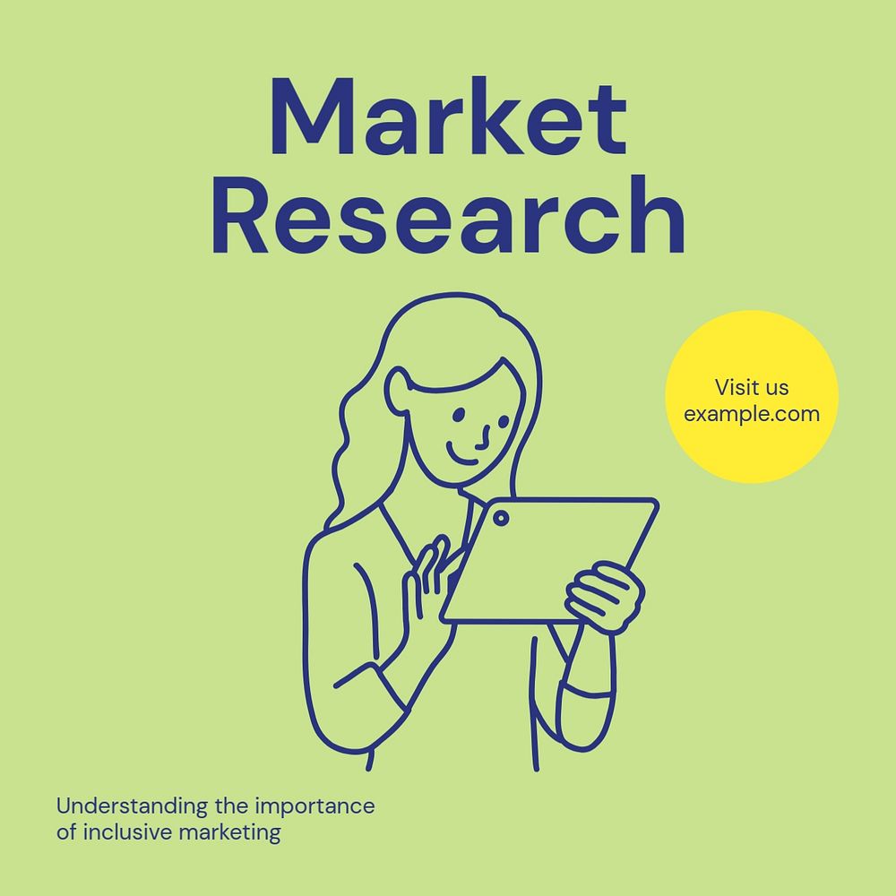 Market research Instagram post template, editable text