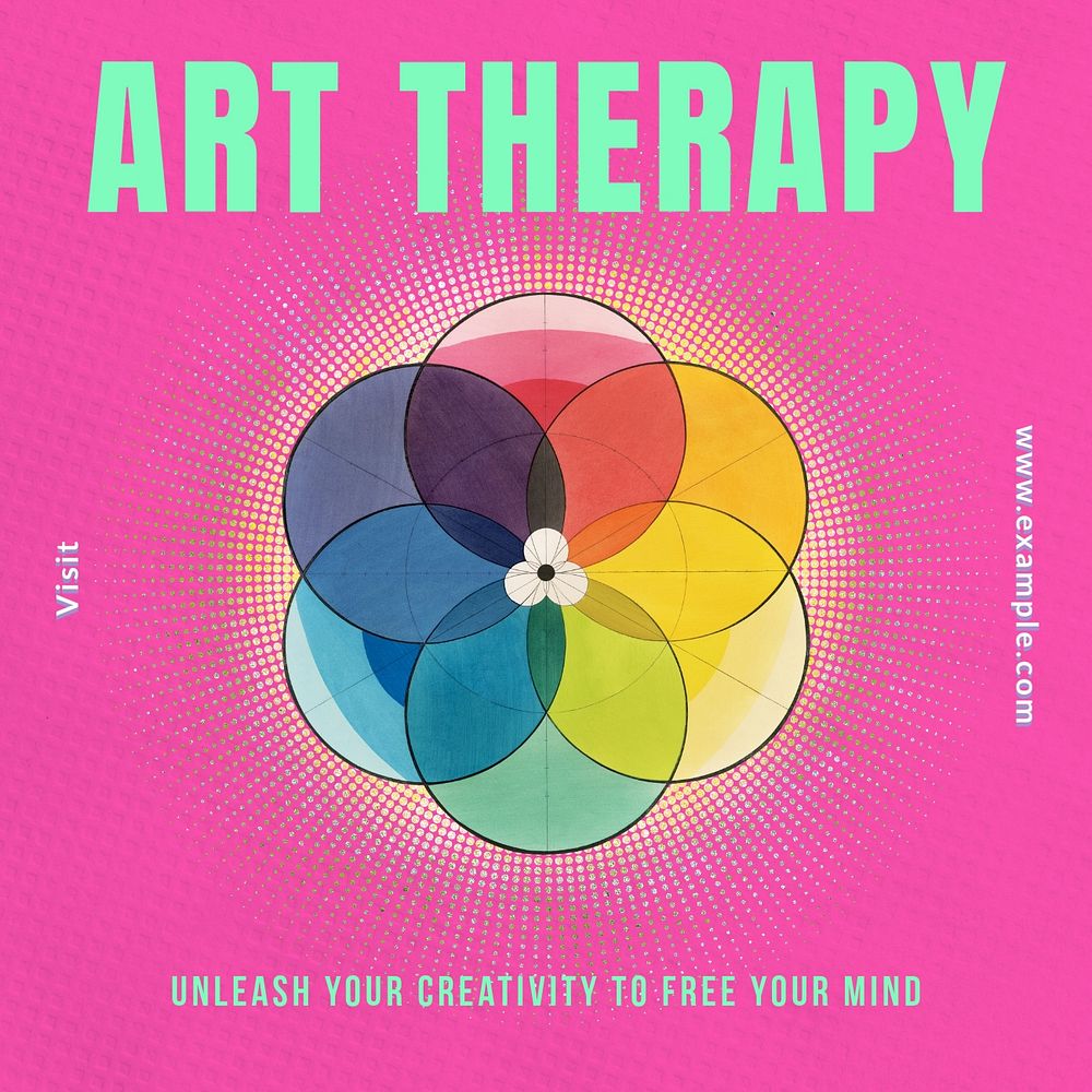 Art therapy Instagram post template, editable text