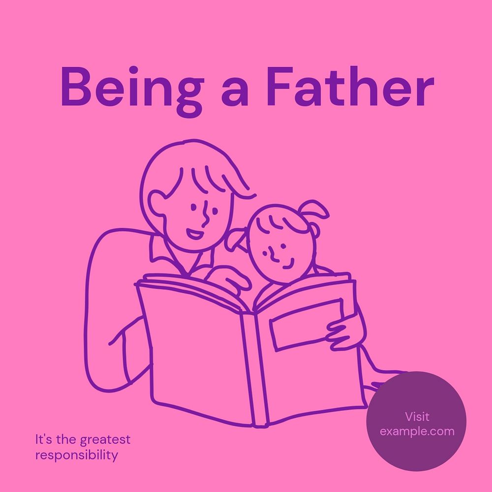 Being a dad Instagram post template, editable text