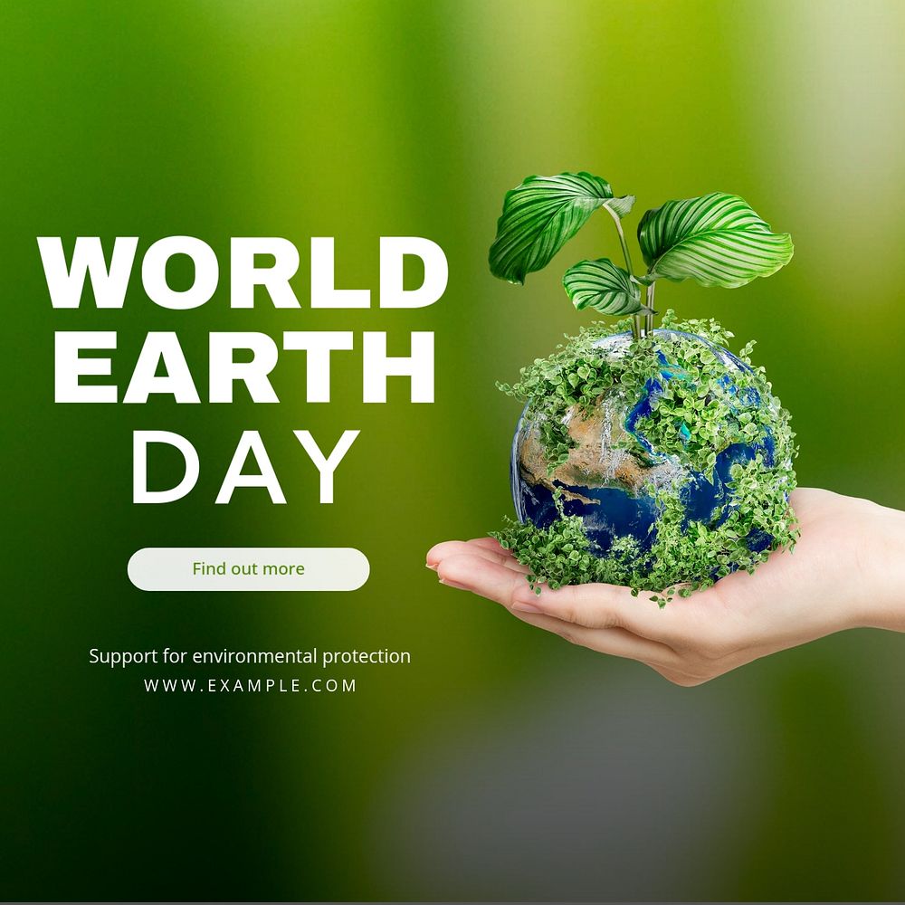 World Earth Day  Instagram post template, editable text