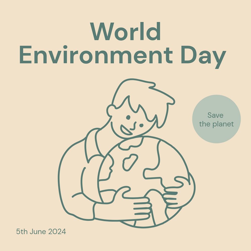 World environment day Instagram post template, editable text