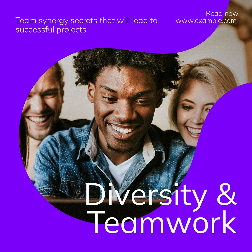 Diversity work teamwork Instagram post template, editable text