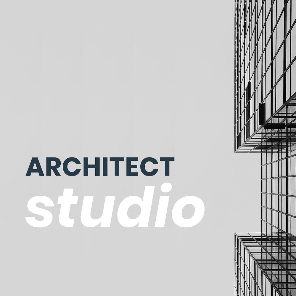 Architect studio Instagram post template, editable text