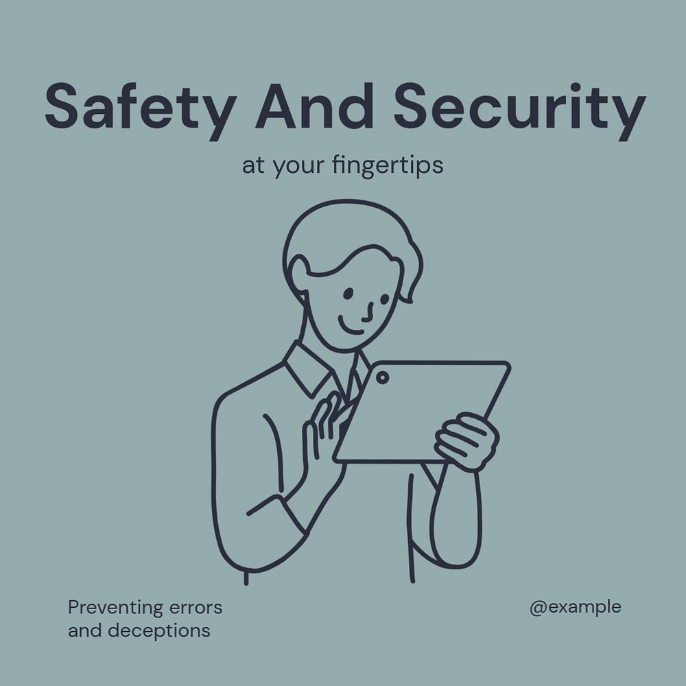 Security Instagram post template, editable text