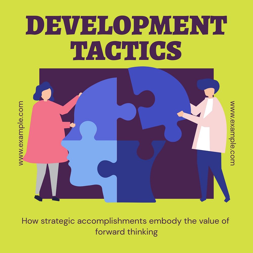 Development tactics Instagram post template, editable text