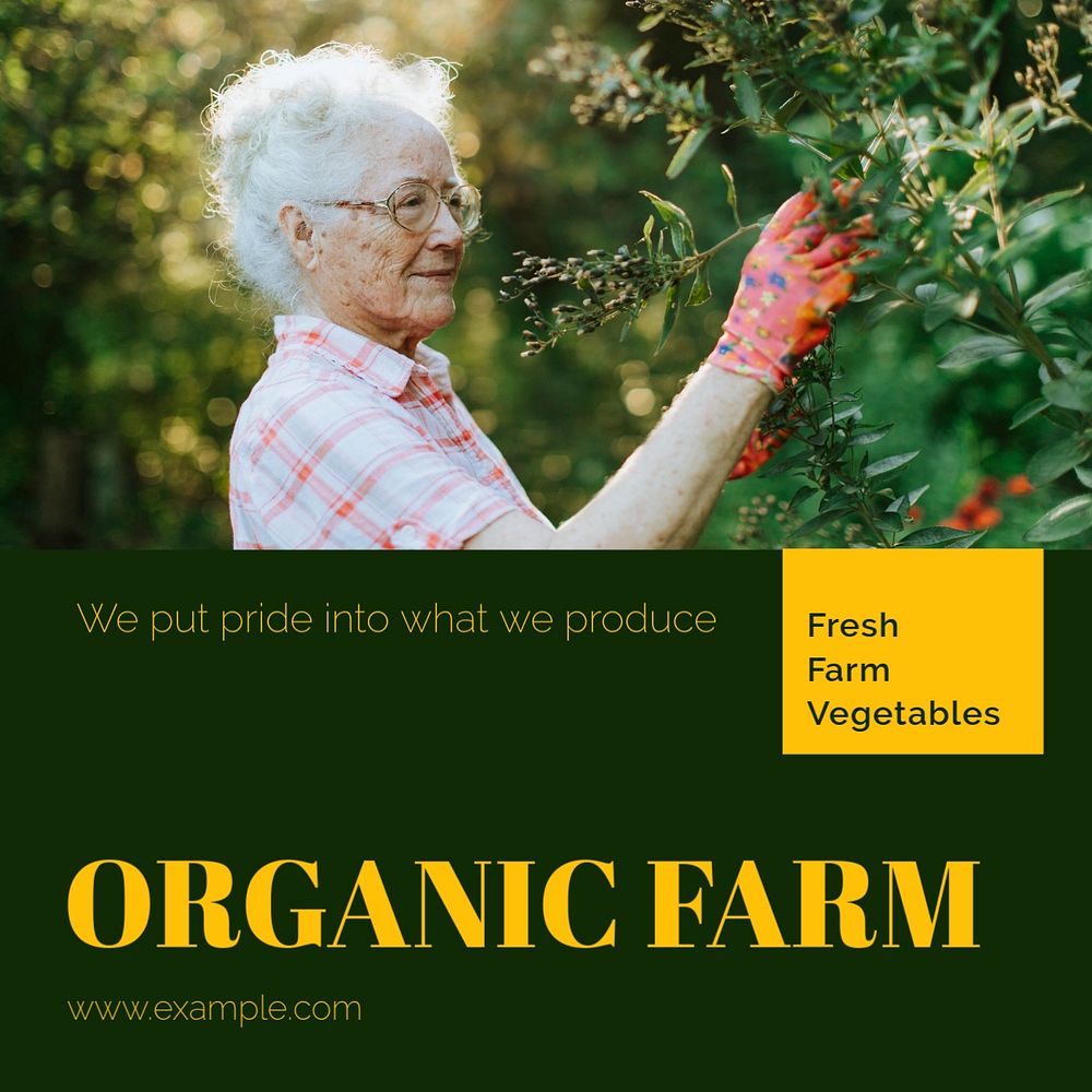 Organic farm Instagram post template, editable text