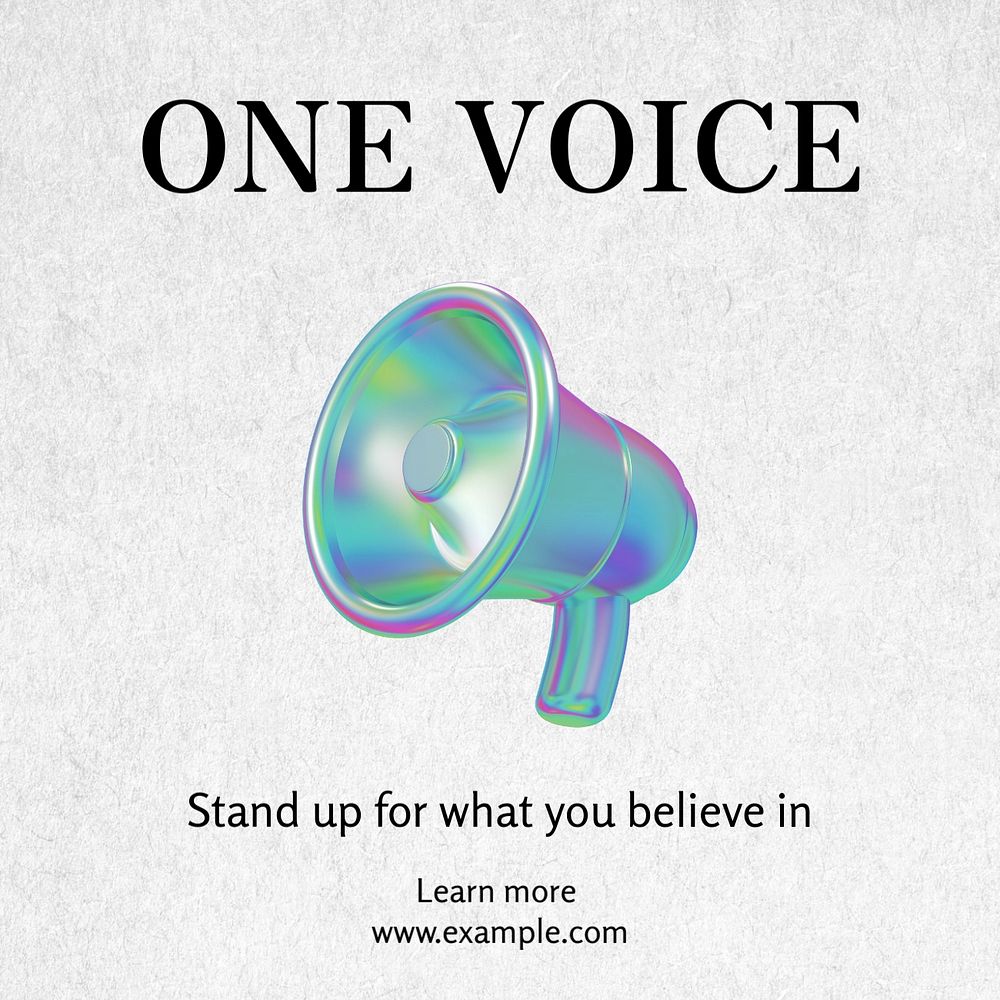 One voice Instagram post template, editable text