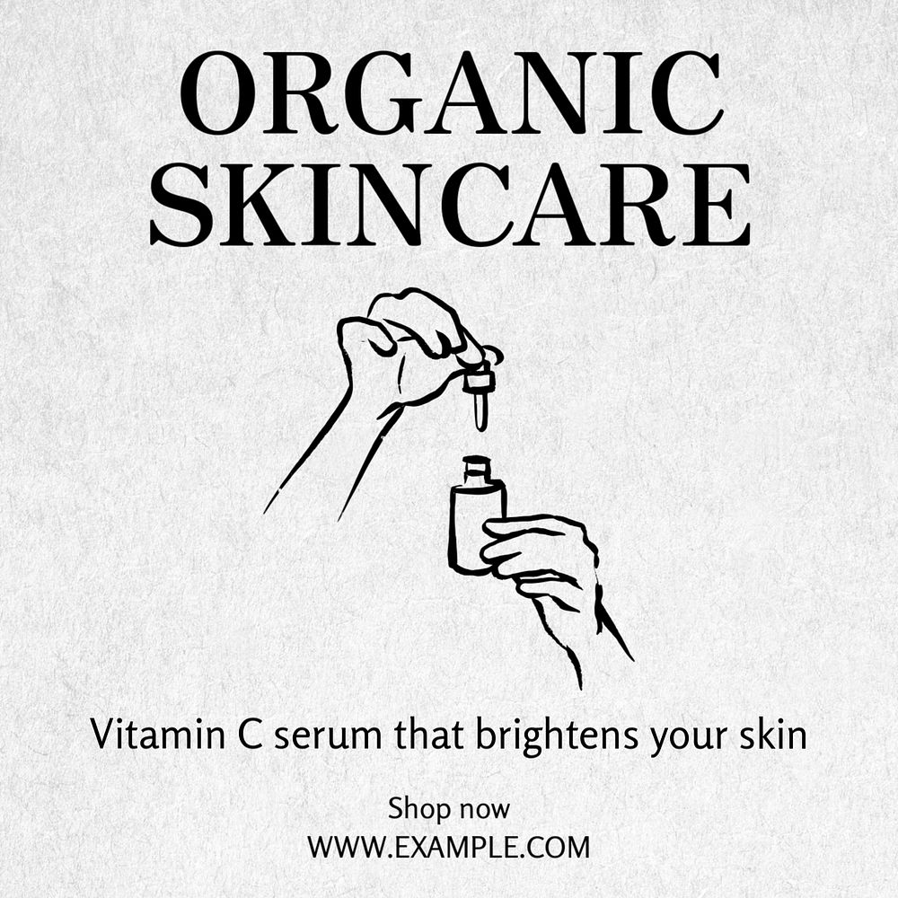 Organic skincare Instagram post template, editable text