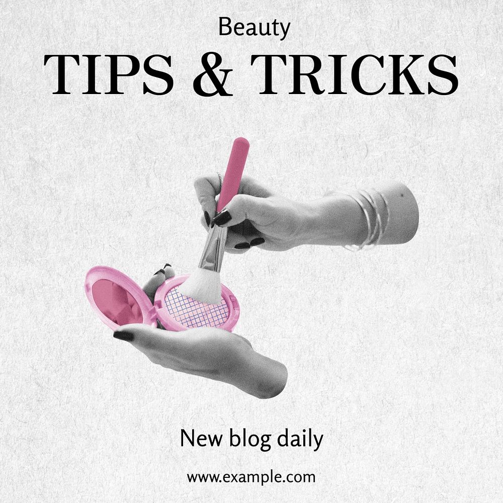 Beauty tips & tricks Instagram post template, editable text