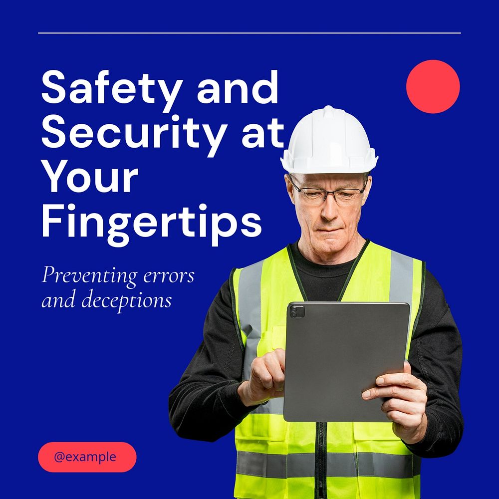 Safety and security Instagram post template, editable text