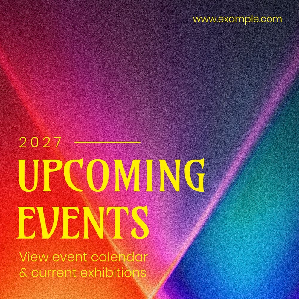 Upcoming events Instagram post template, editable text