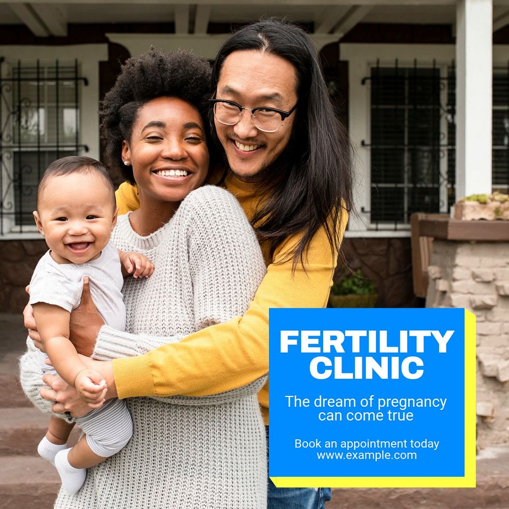 Fertility clinic Instagram post template, editable text