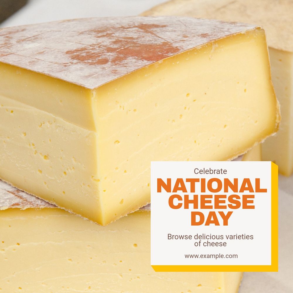 National cheese day Instagram post template, editable text