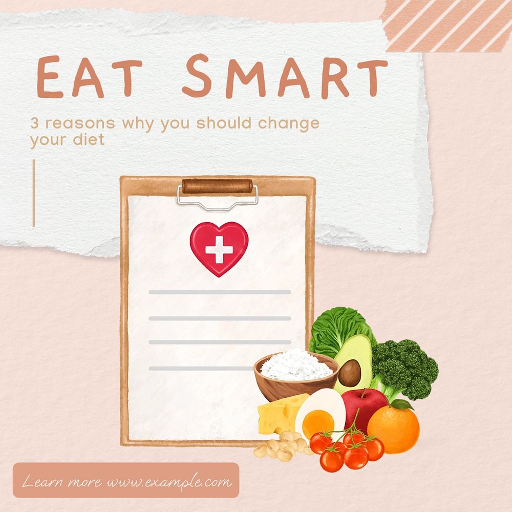 Change your diet Instagram post template, editable text