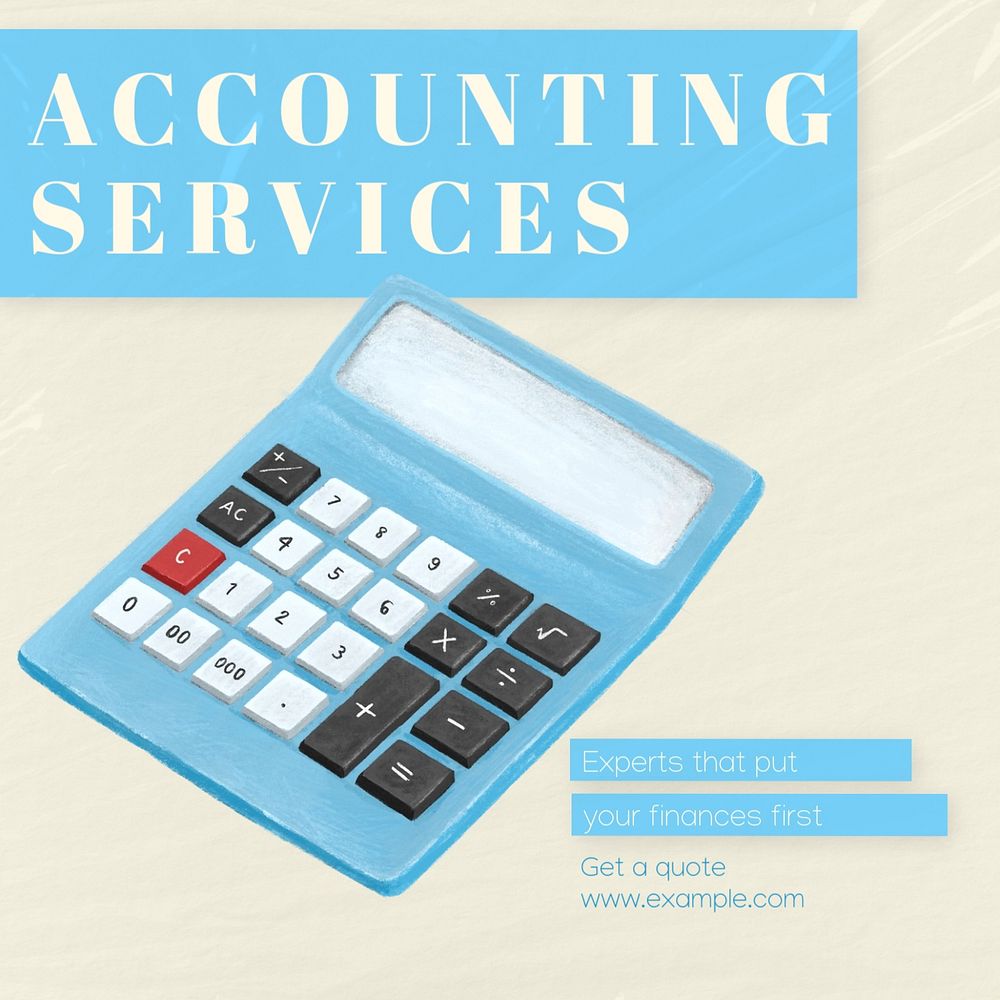 Accounting services Instagram post template, editable text