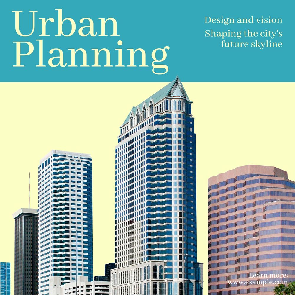 Urban planning Instagram post template, editable text