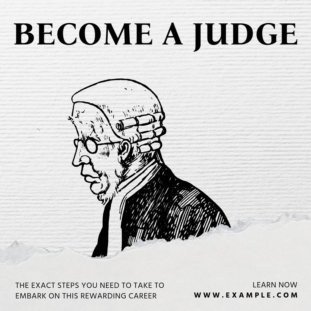 Become a judge Instagram post template, editable text