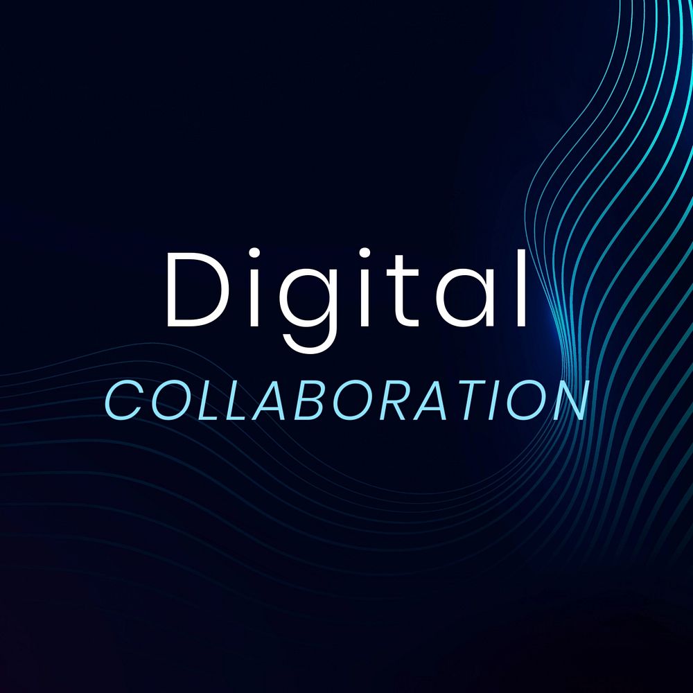 Digital collaboration Instagram post template, editable text