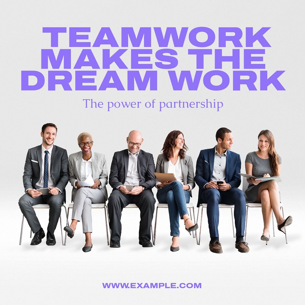 Teamwork Instagram post template, editable text