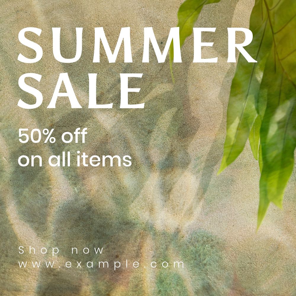 Summer Sale Instagram post template, editable text