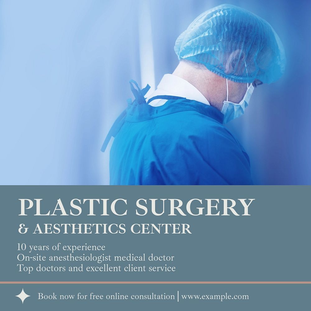 Plastic surgery Instagram post template, editable text