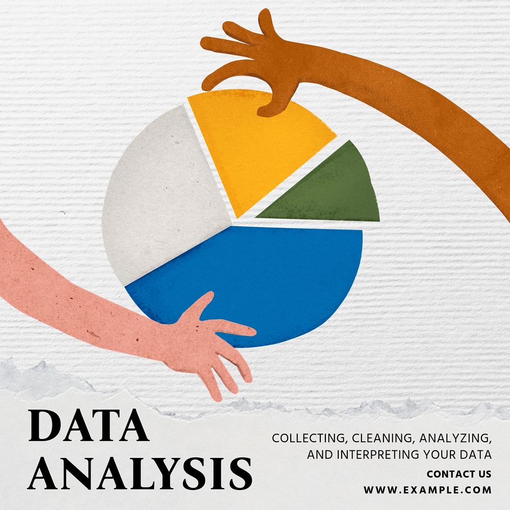 Data analysis Instagram post template, editable text