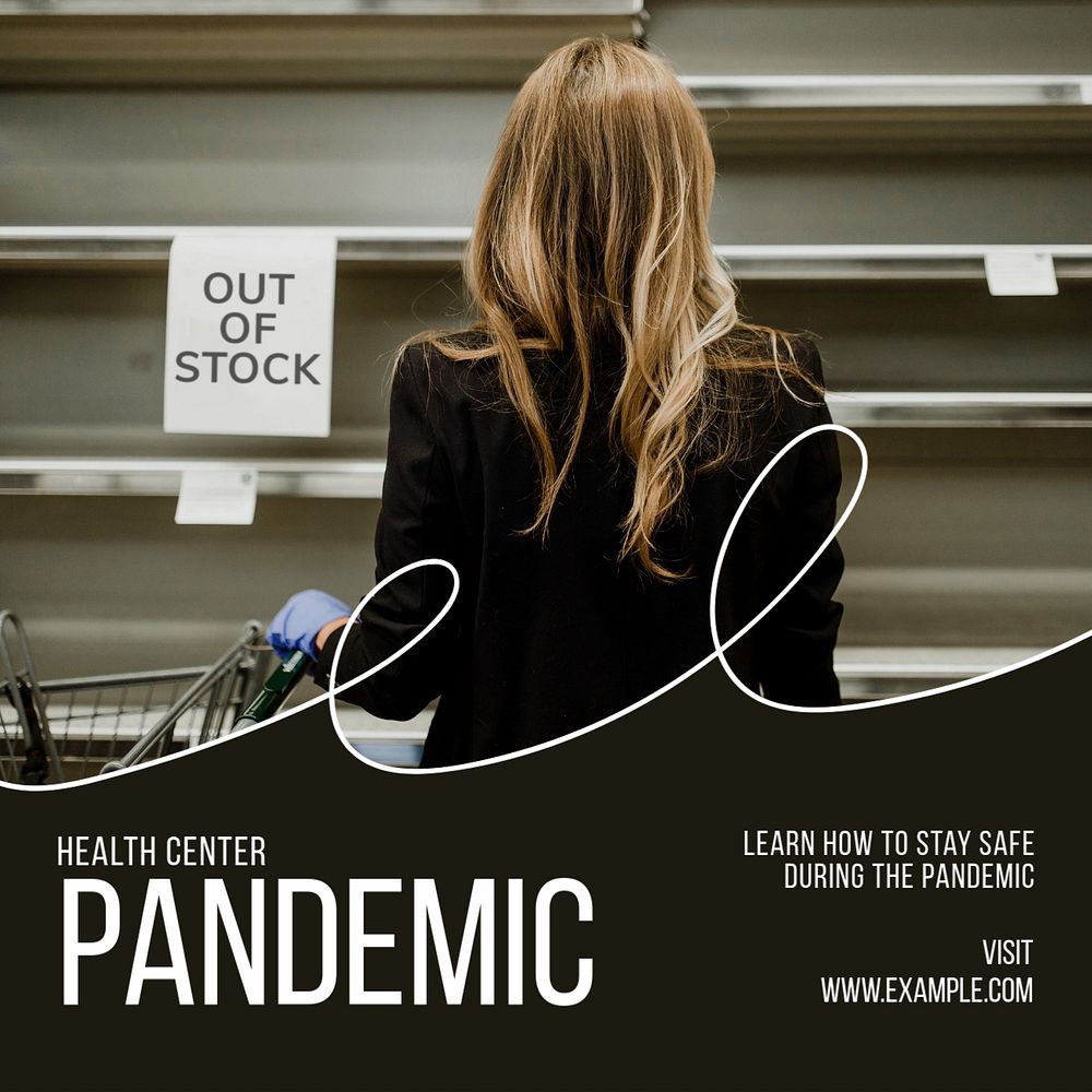 Pandemic Instagram post template, editable text