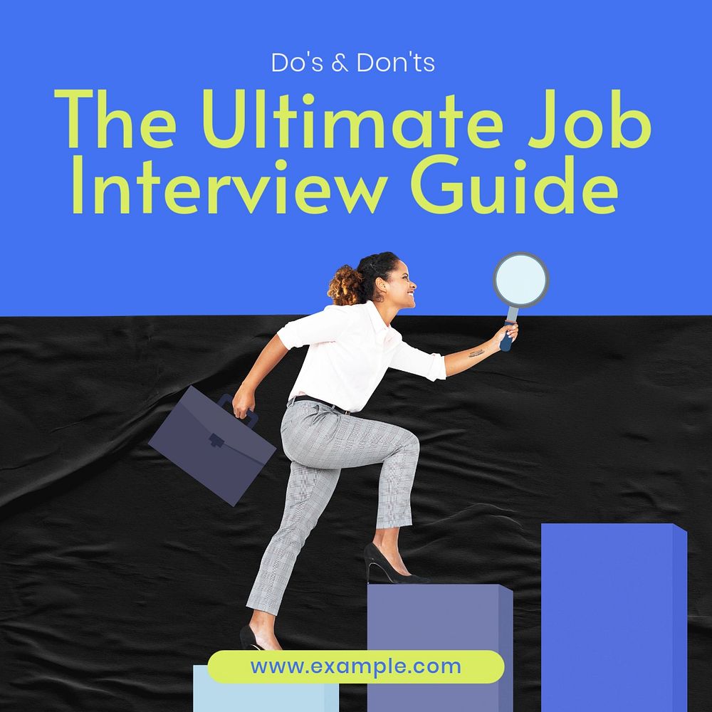 Job interview guide Instagram post template, editable text