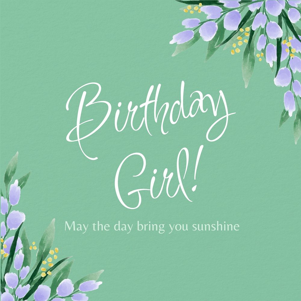 Birthday party Instagram post template, editable text