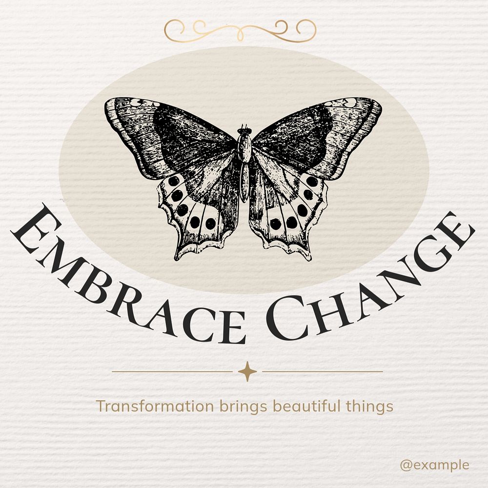 Embrace change Instagram post template, editable text