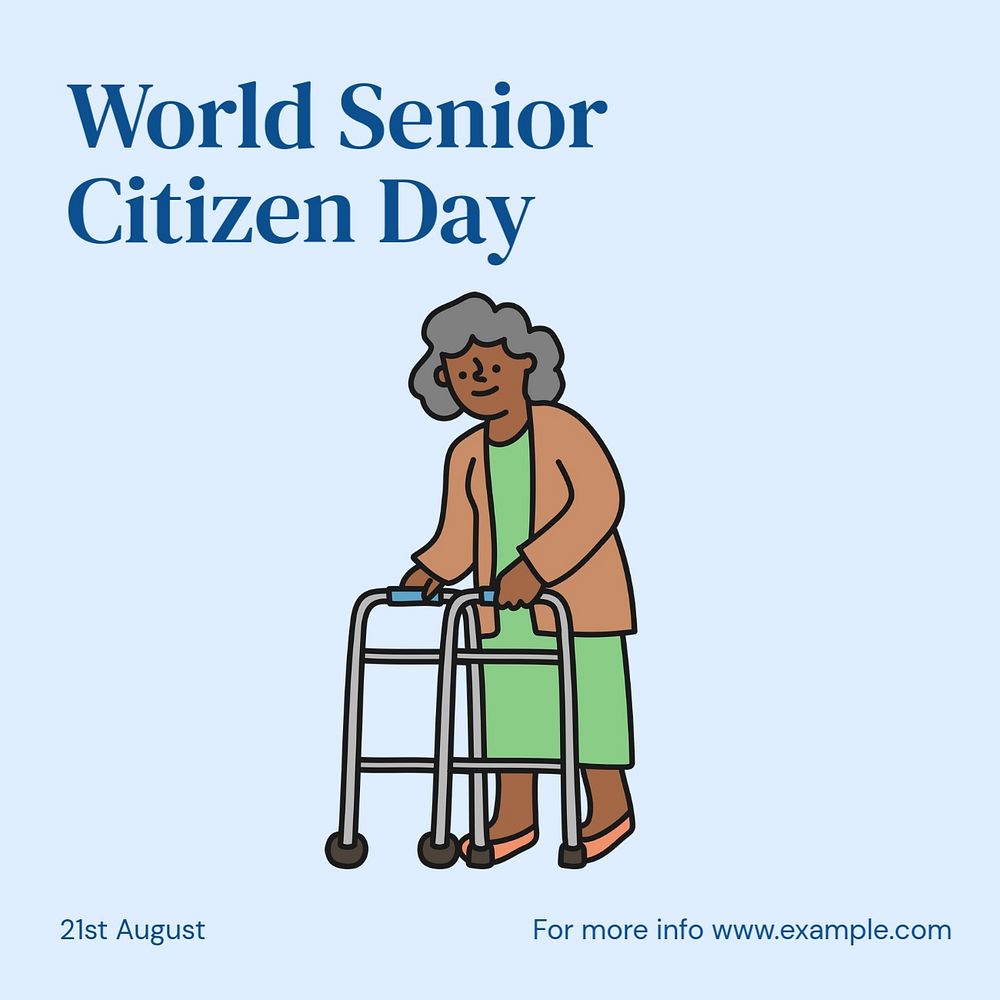 Senior citizen day Instagram post template, editable text