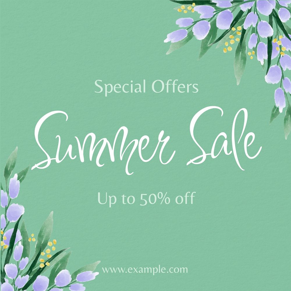 Summer sale Instagram post template, editable text