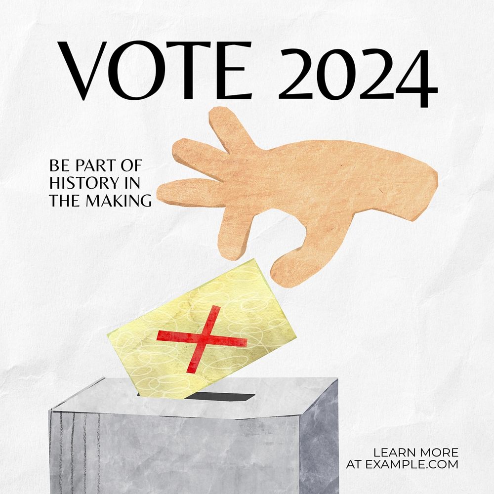 Vote, election campaign Instagram post template, editable text