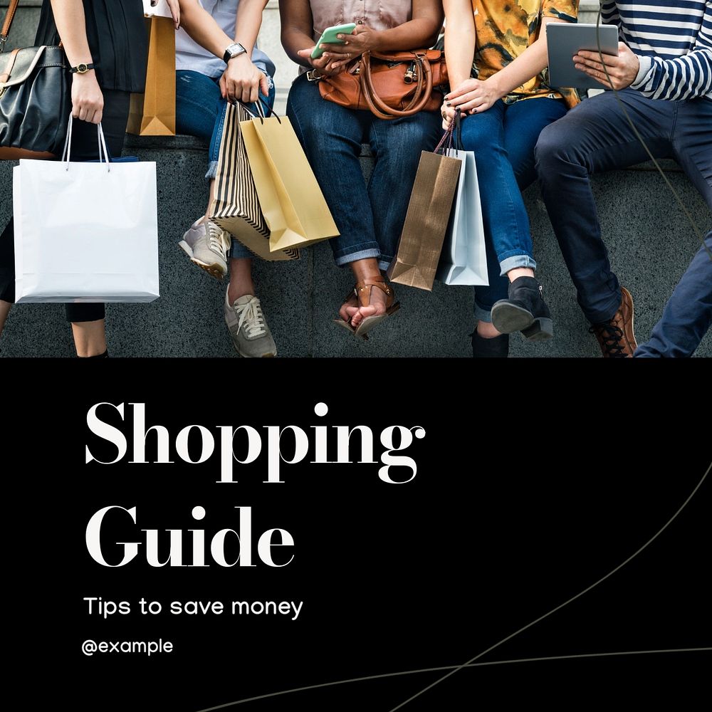 Shopping guide Instagram post template, editable text