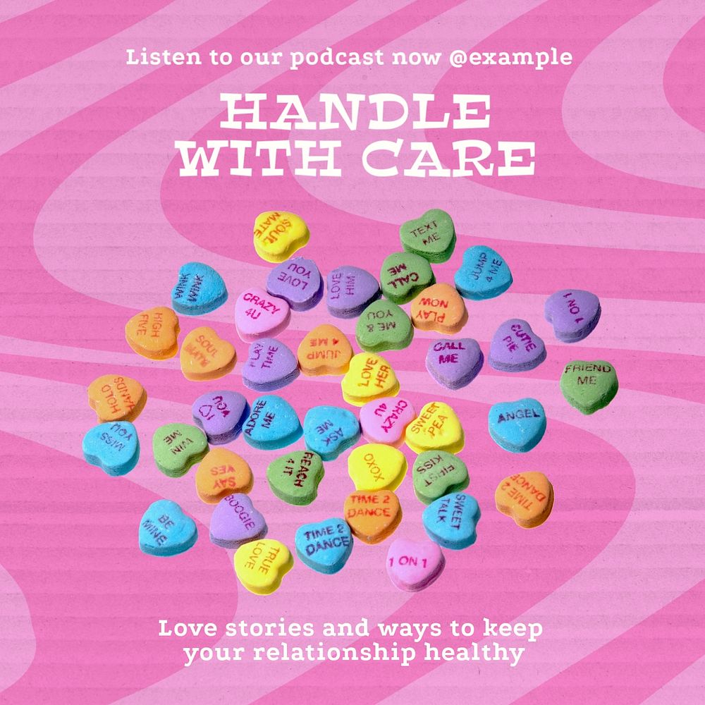 Love podcast Instagram post template, editable text