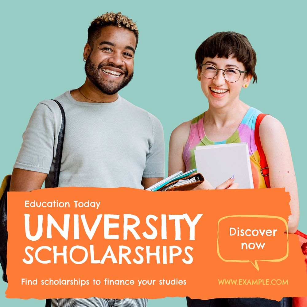 University scholarship Instagram post template, editable text