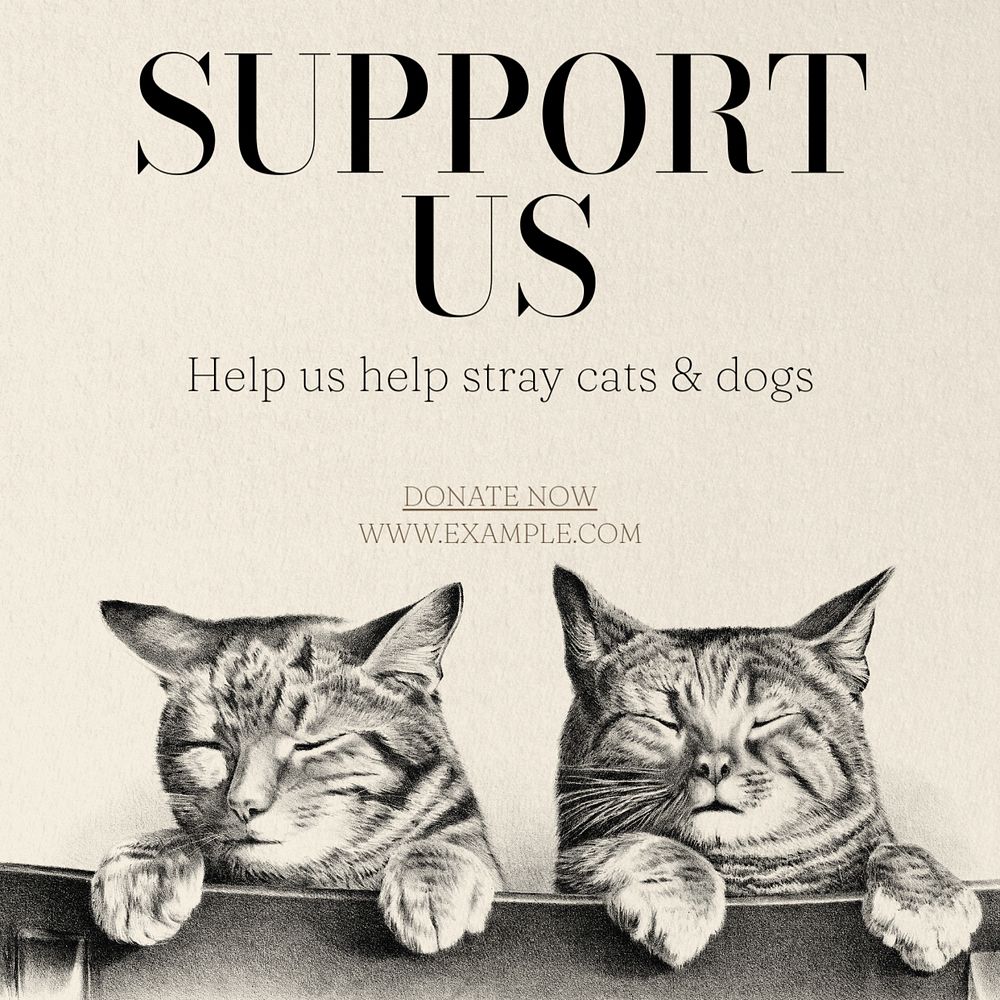 Support us Instagram post template, editable text