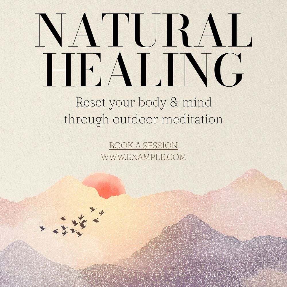 Natural healing Instagram post template, editable text