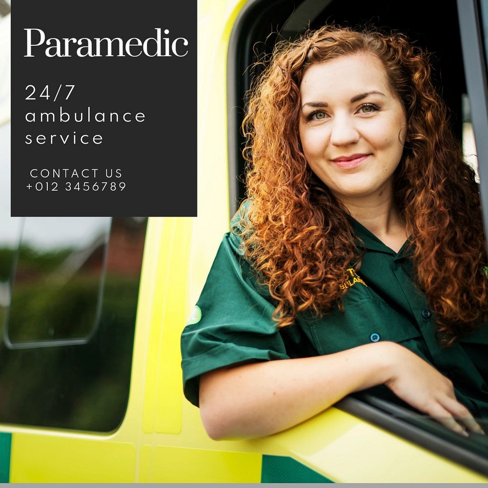 Paramedic Instagram post template, editable text